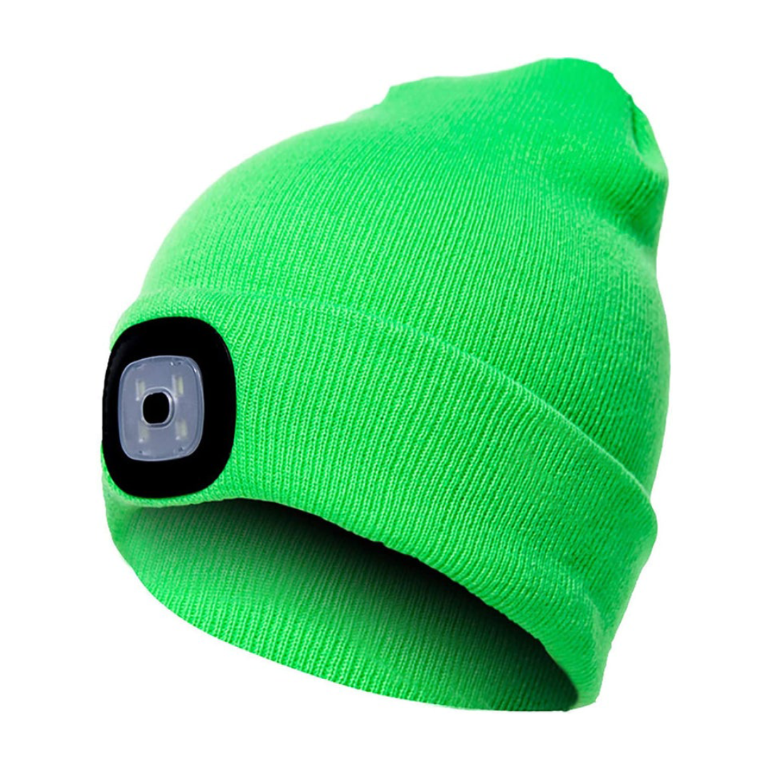 LED Headlamp Beanie - Rechargeable Hands-Free Lighted Winter Hat