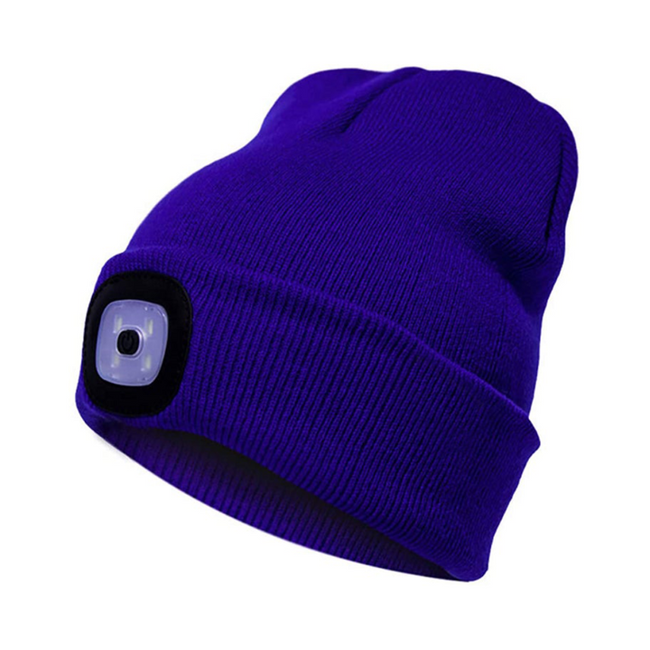 LED Headlamp Beanie - Rechargeable Hands-Free Lighted Winter Hat