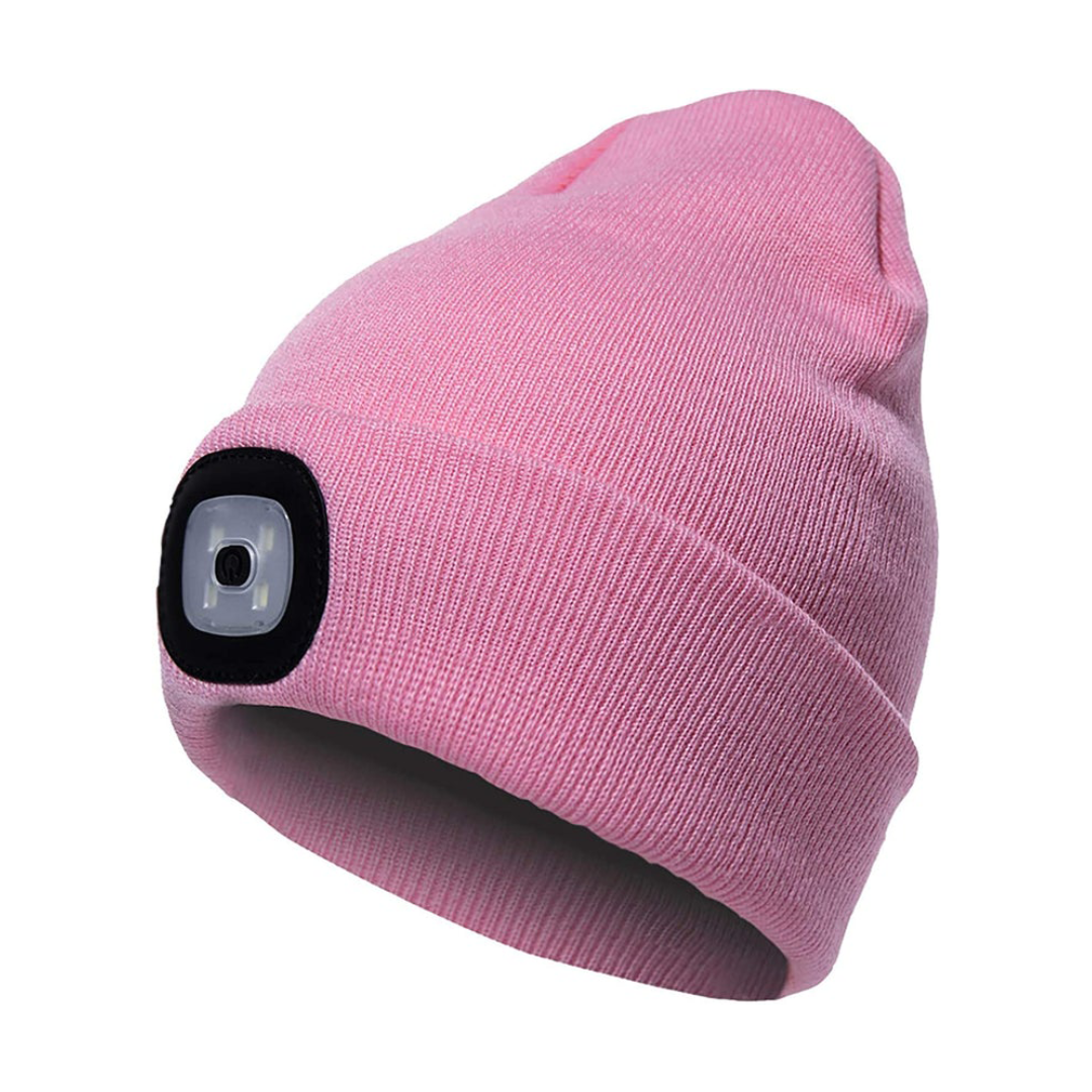 LED Headlamp Beanie - Rechargeable Hands-Free Lighted Winter Hat