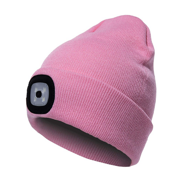 LED Headlamp Beanie - Rechargeable Hands-Free Lighted Winter Hat