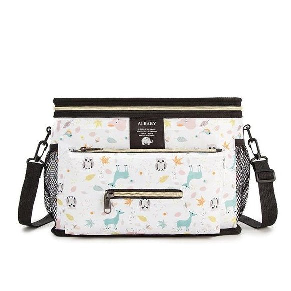 Stroller Organiser with Multiple Pockets and Velcro Attachment