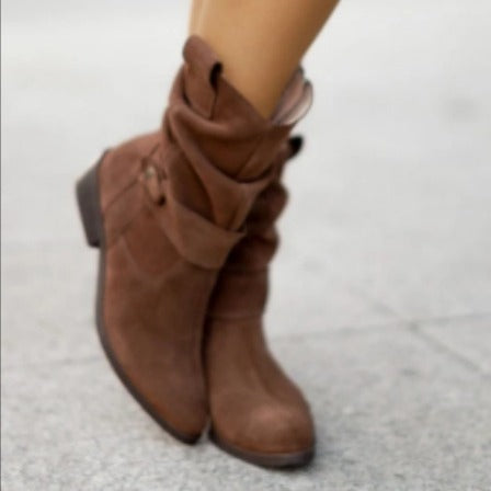 Millie | Women's slouchy suede western boots with pointed toe