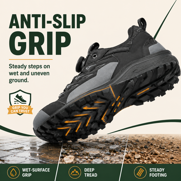 PeakTrail Men’s Shock-Absorbing Outdoor Hiking Shoes