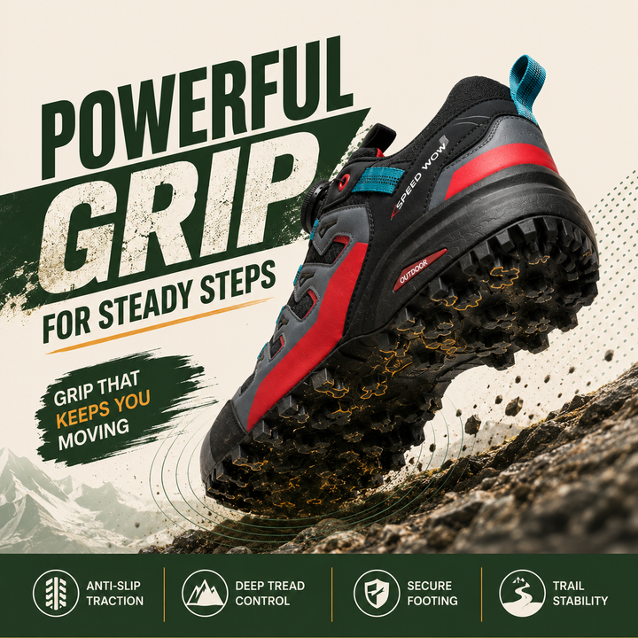 PeakTrail Men’s Shock-Absorbing Outdoor Hiking Shoes