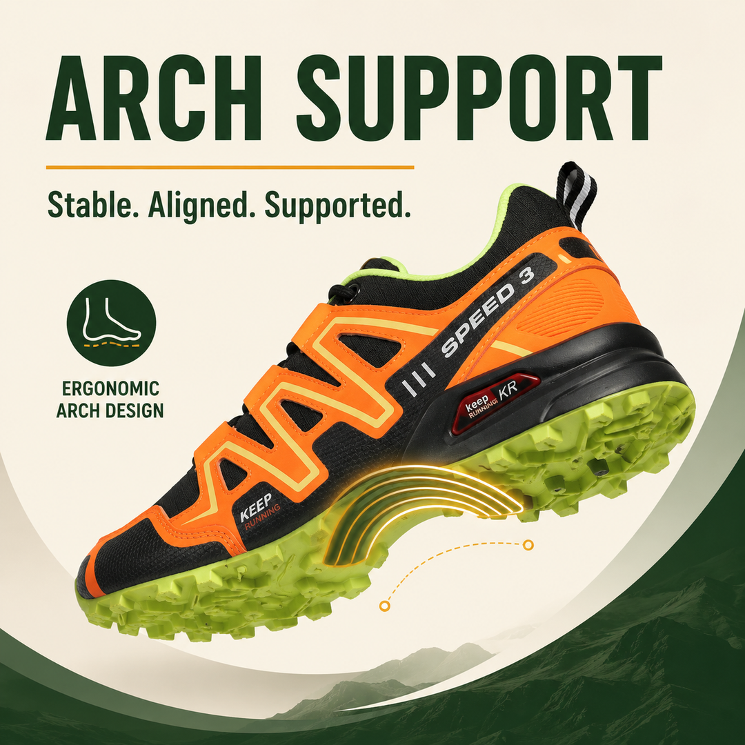 OrthoStride Obsidian — Orthopedic Hiking Shoes for Pain-Free Steps &amp; Natural Support (Unisex)
