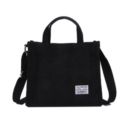 Women's Corduroy Tote Bag with Crossbody Strap