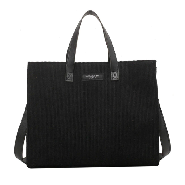 Women's Corduroy Tote Bag with Shoulder Strap