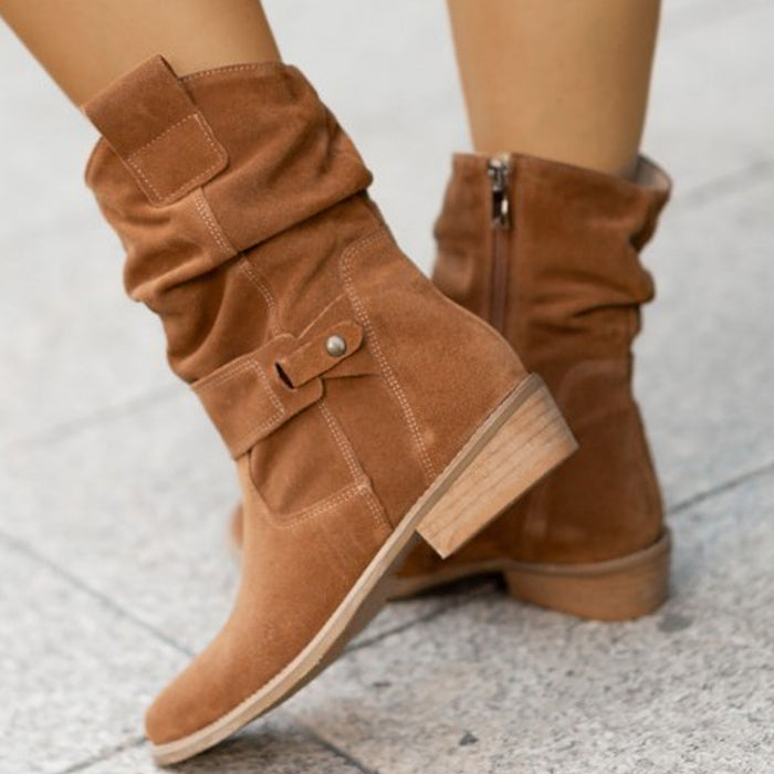 Millie | Women's slouchy suede western boots with pointed toe