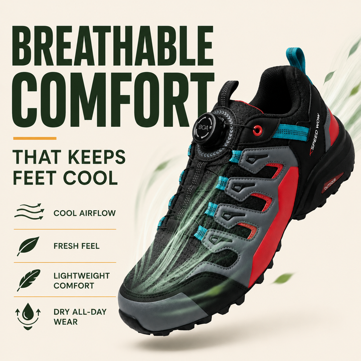 PeakTrail Men’s Shock-Absorbing Outdoor Hiking Shoes