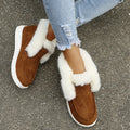 Women's Plush Fur Ankle Snow Boots, Warm Suede Look
