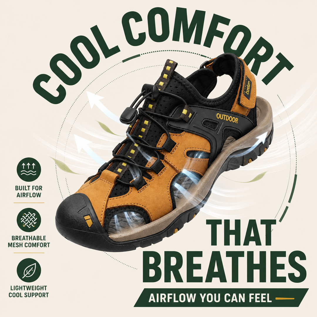 StrideGuard Men’s Closed-Toe Orthopedic Sandals