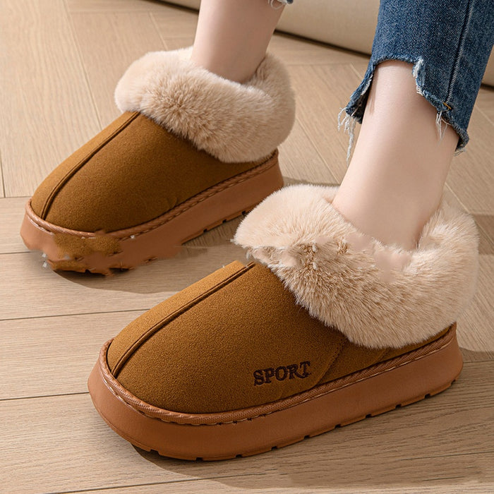 Freya | Platform slippers with faux fur cuff and lining