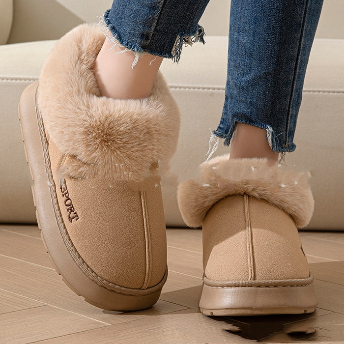 Freya | Platform slippers with faux fur cuff and lining