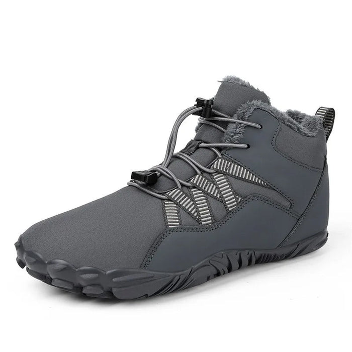 Fleece-Lined High-Top Barefoot Trainers with Non-Slip Sole