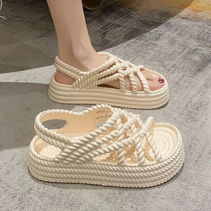 Women's Braided Strappy Sandals Lightweight Arch Support