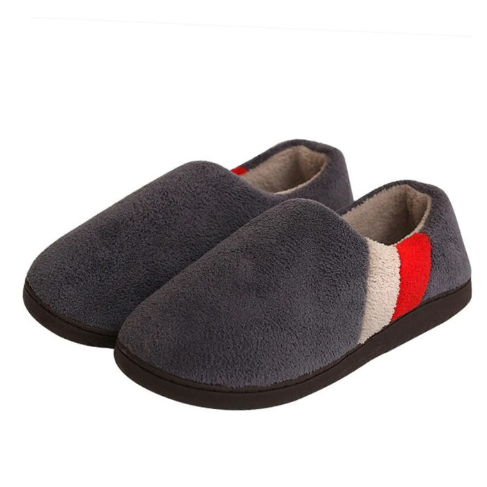 Men's Fleece House Slippers with Padded Footbed