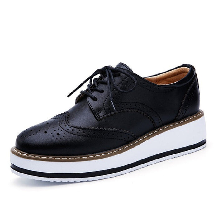 Women's Brogue Oxford Shoes with Platform Sole