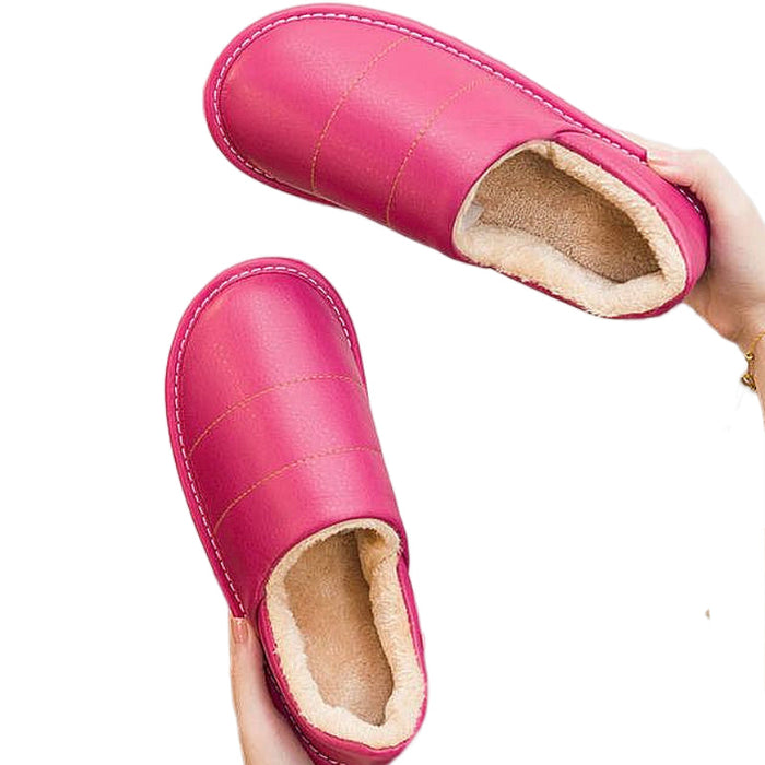 Women's Slip-On Slippers with Faux Fur Lining Waterproof