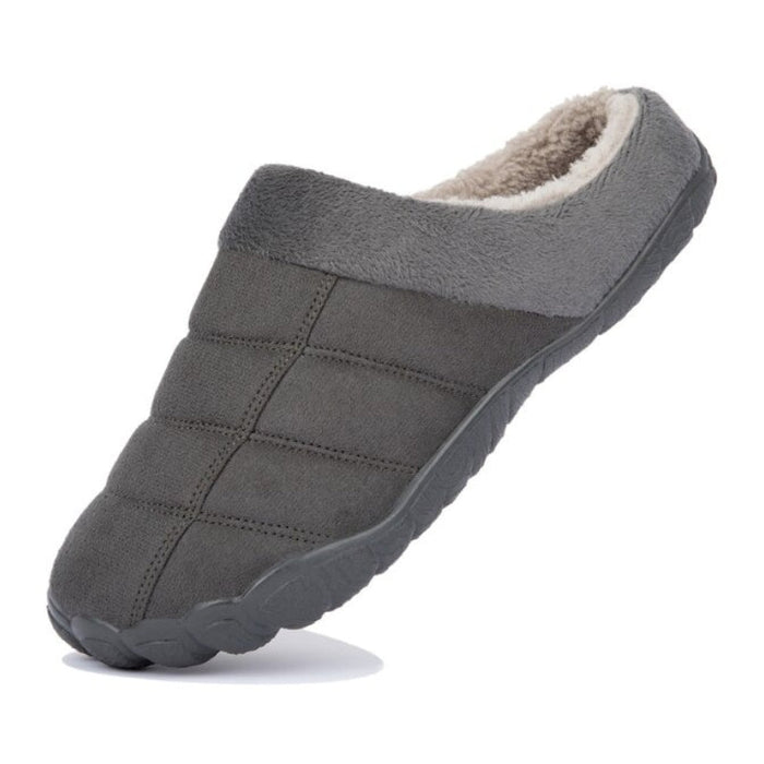 Men's Quilted Slippers Fleece Lined Closed Toe
