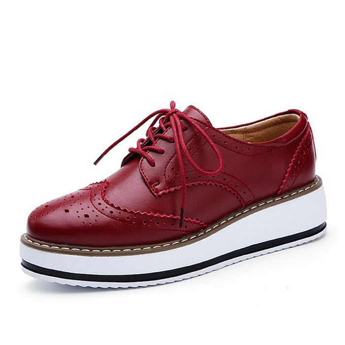 Women's Brogue Oxford Shoes with Platform Sole