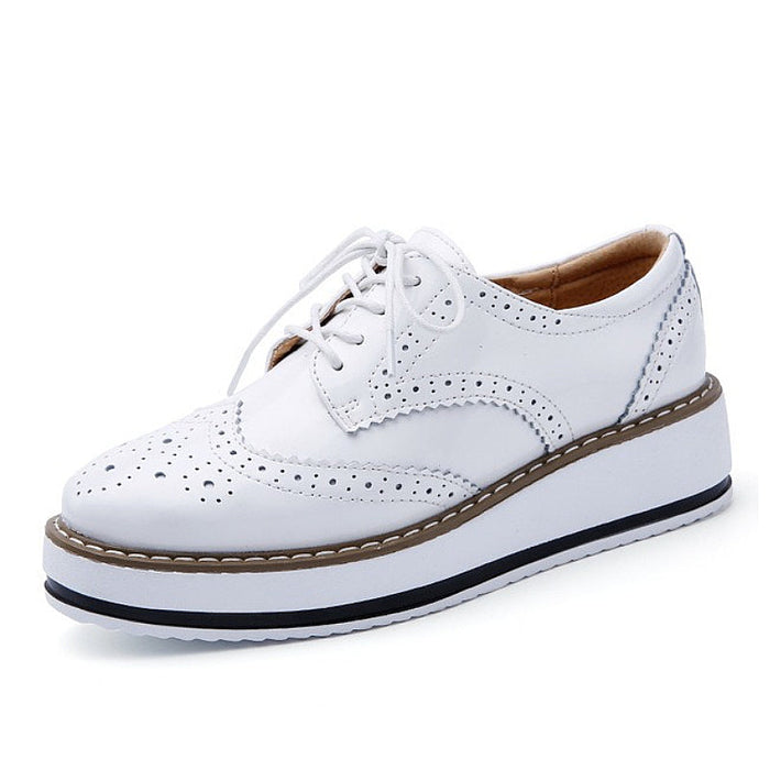 Women's Brogue Oxford Shoes with Platform Sole