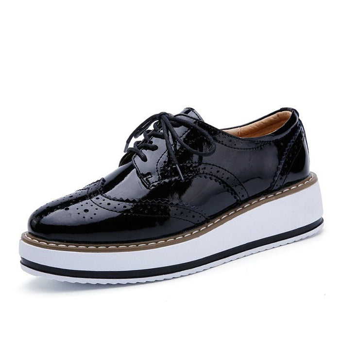 Women's Brogue Oxford Shoes with Platform Sole