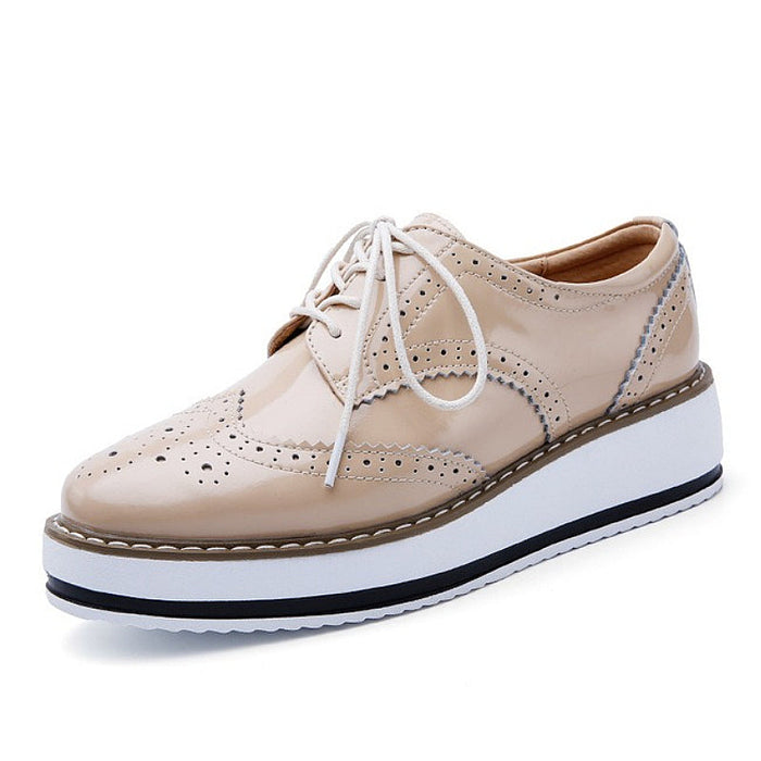Women's Brogue Oxford Shoes with Platform Sole