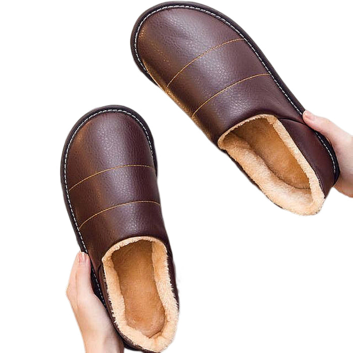 Women's Slip-On Slippers with Faux Fur Lining Waterproof