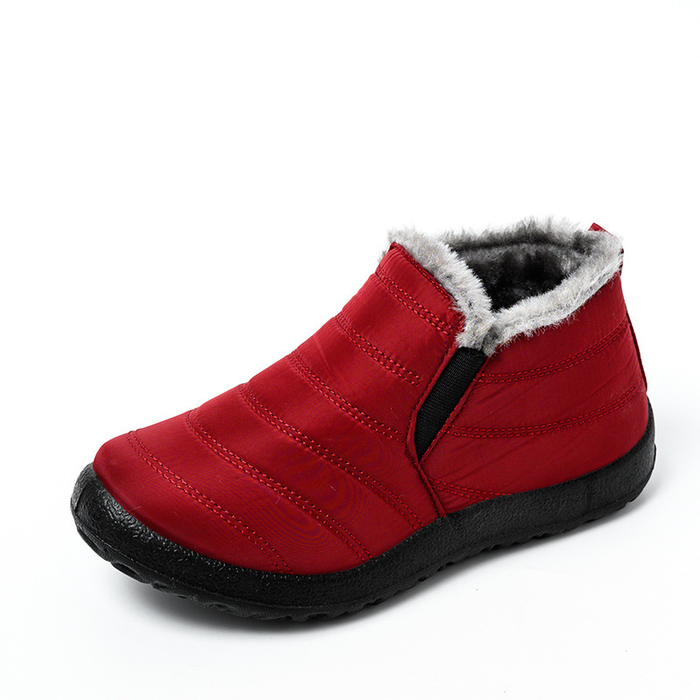 Waterproof Ankle Boots with Fleece Lining Slip-On