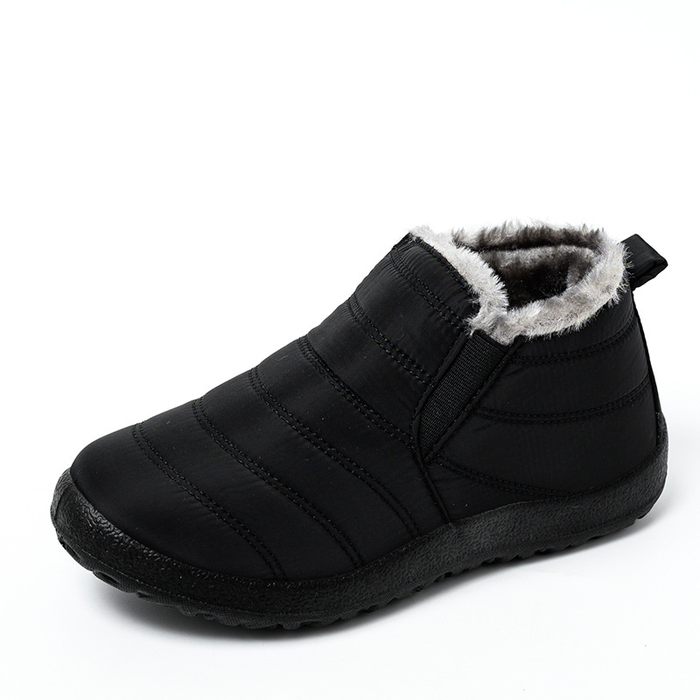 Waterproof Ankle Boots with Fleece Lining Slip-On