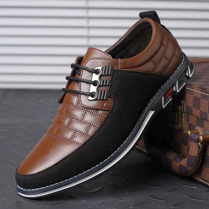 Men's Wide Toe Box Lace-Up Dress Shoes Flexible Sole