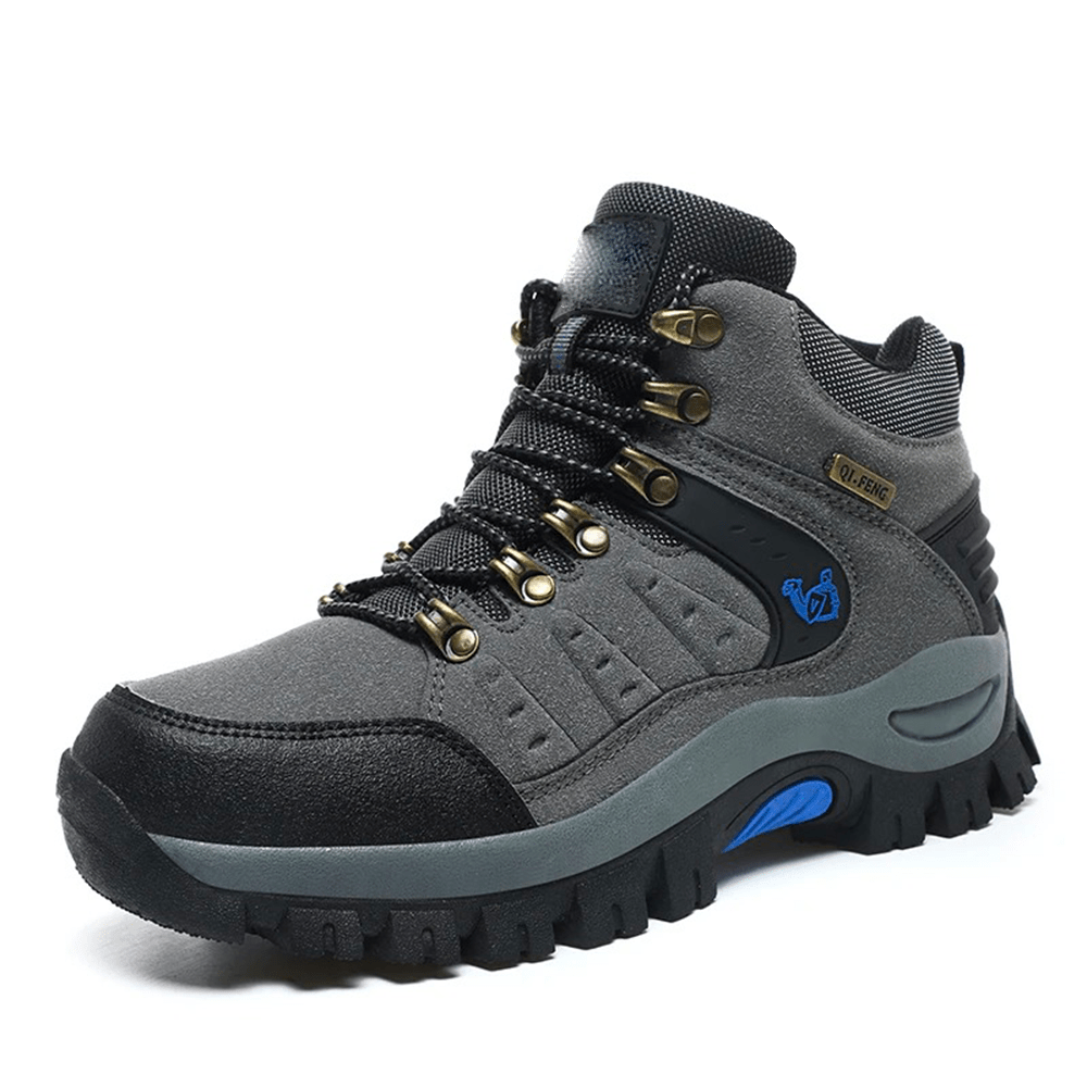 Suede Mountain Climbing Boots with Waterproof Lining and Grip Sole