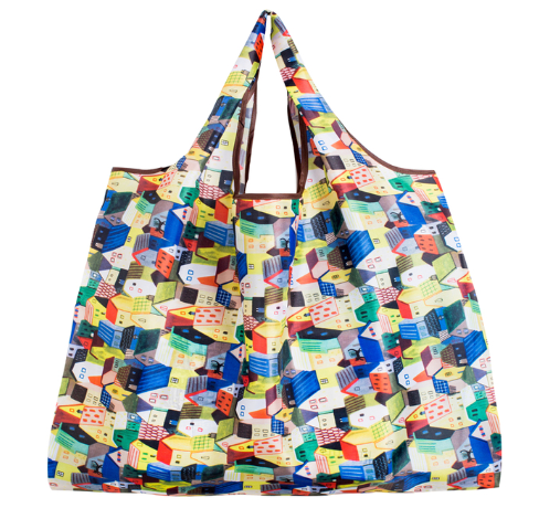 Women's Foldable Shopping Tote Bag with Cartoon Print