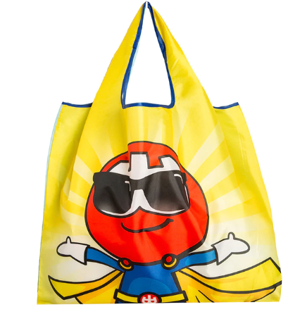 Women's Foldable Shopping Tote Bag with Cartoon Print
