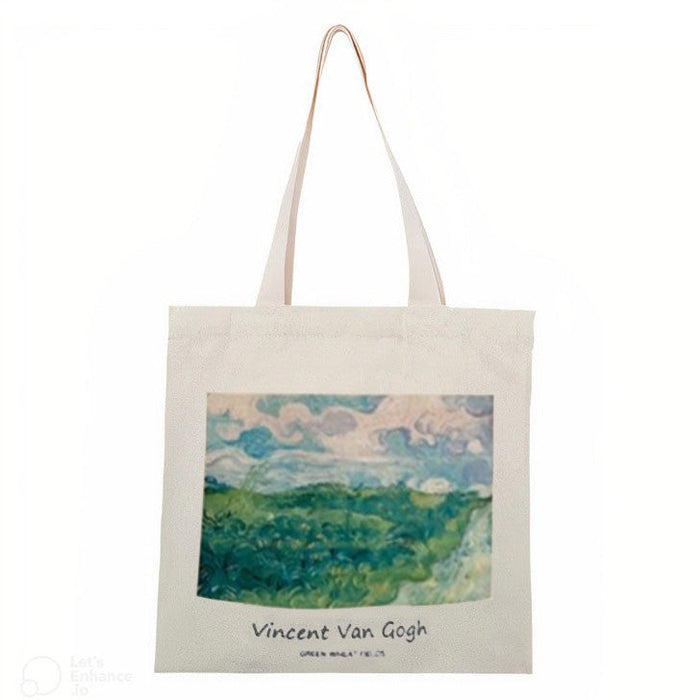 Canvas Tote Bag with Van Gogh Oil Painting Print