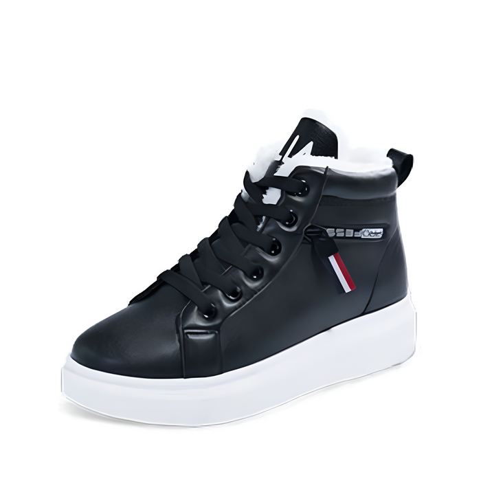 Women's High-Top Platform Trainers with Lace-Up and Ribbon Detail