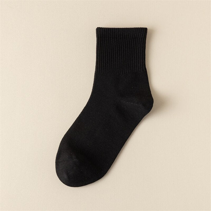 Women's Ribbed Ankle Socks Breathable Mesh Cotton Blend