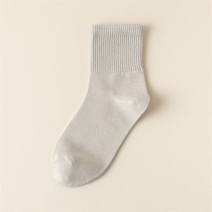 Women's Ribbed Ankle Socks Breathable Mesh Cotton Blend