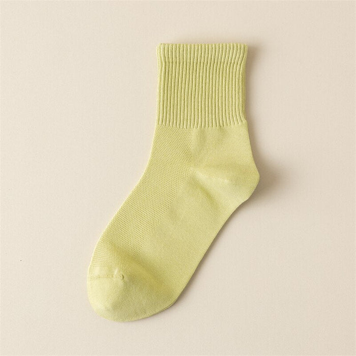 Women's Ribbed Ankle Socks Breathable Mesh Cotton Blend