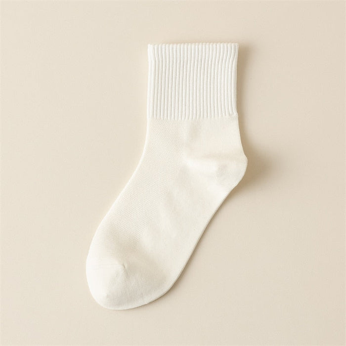 Women's Ribbed Ankle Socks Breathable Mesh Cotton Blend