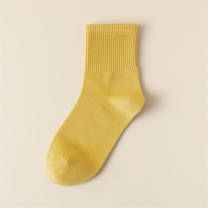 Women's Ribbed Ankle Socks Breathable Mesh Cotton Blend
