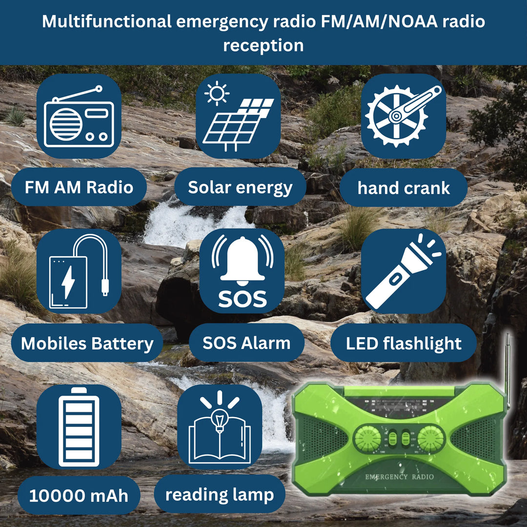 Multi‑Power Emergency Radio &amp; Light