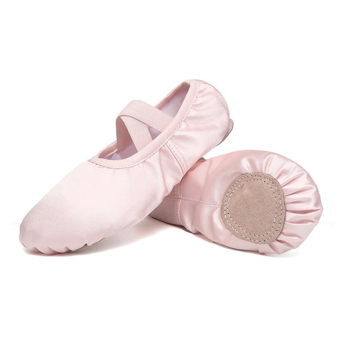 Women's Ballet Flats with Elastic Strap and Split Sole