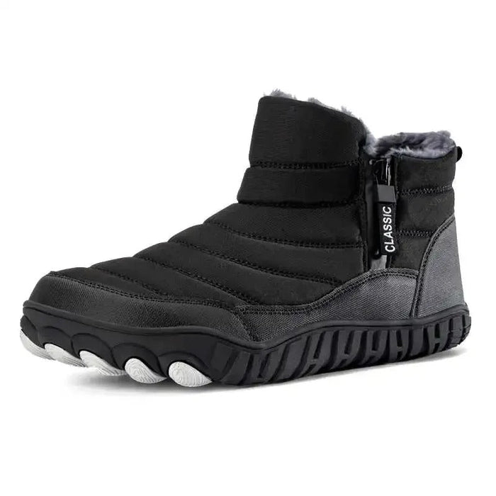Quilted Ankle Boots with Side Zip and Fleece Lining