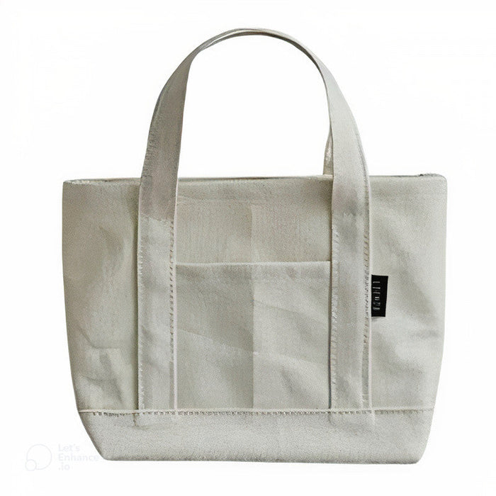 Women's Canvas Tote Bag with Outer Pocket for Everyday